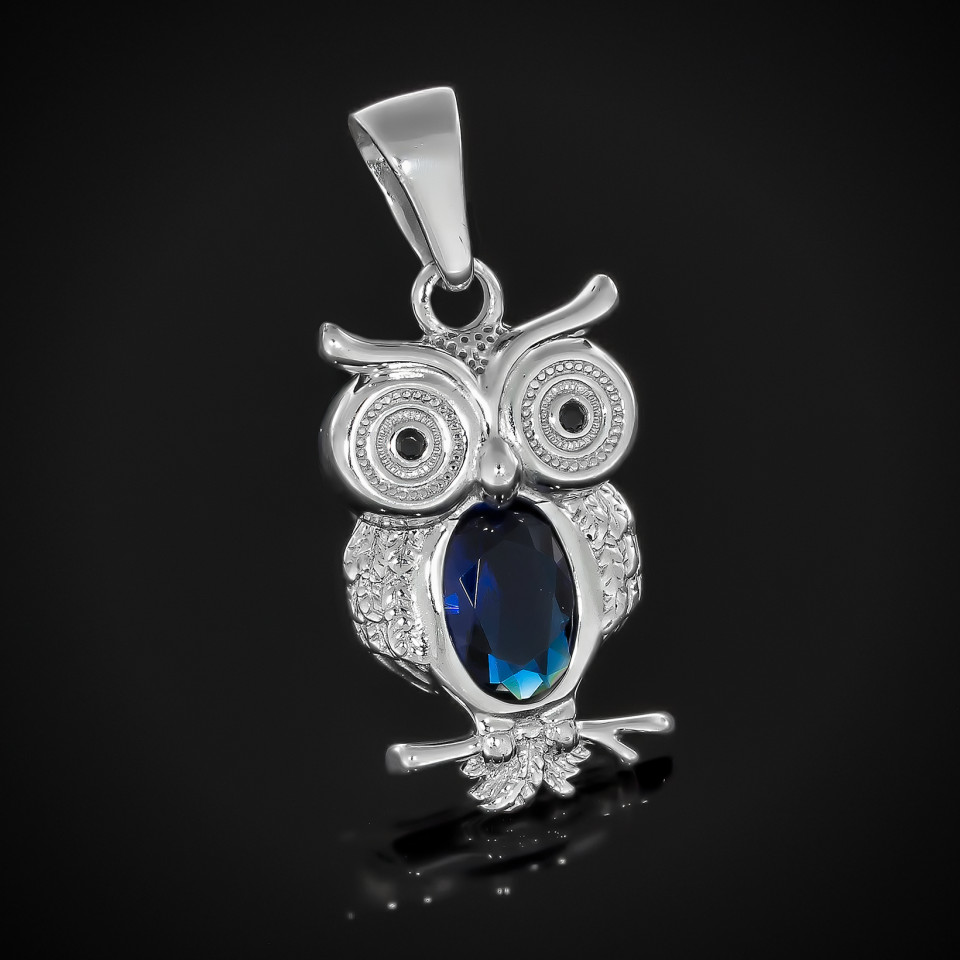 Підвіс 608 альпініт синій/цирконій чорний Rh Timofeev