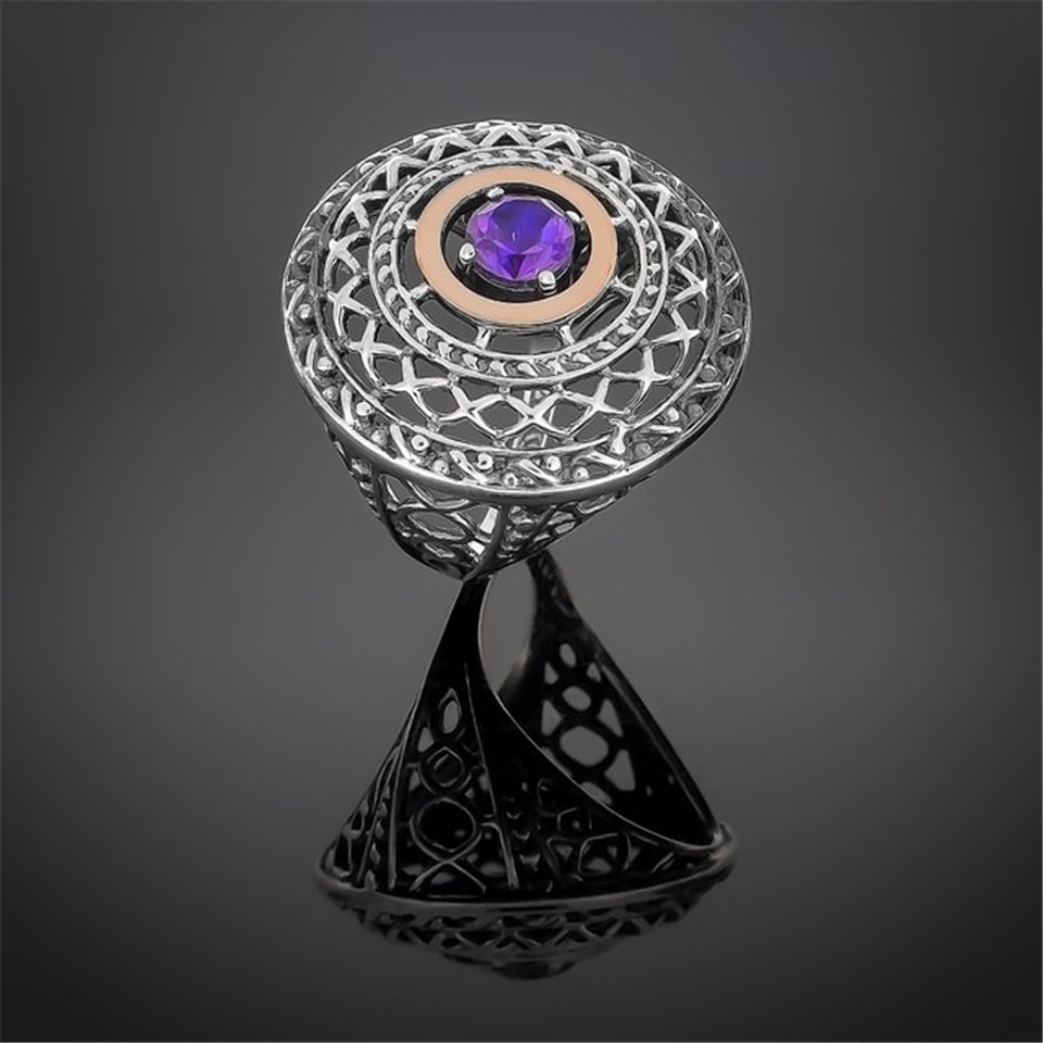 Перстень 352 аметист Timofeev