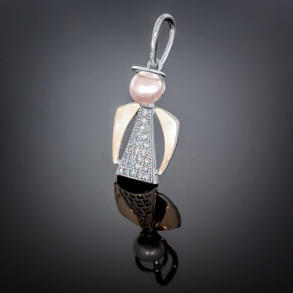 Підвіс 017 перлина рожева Rh Timofeev