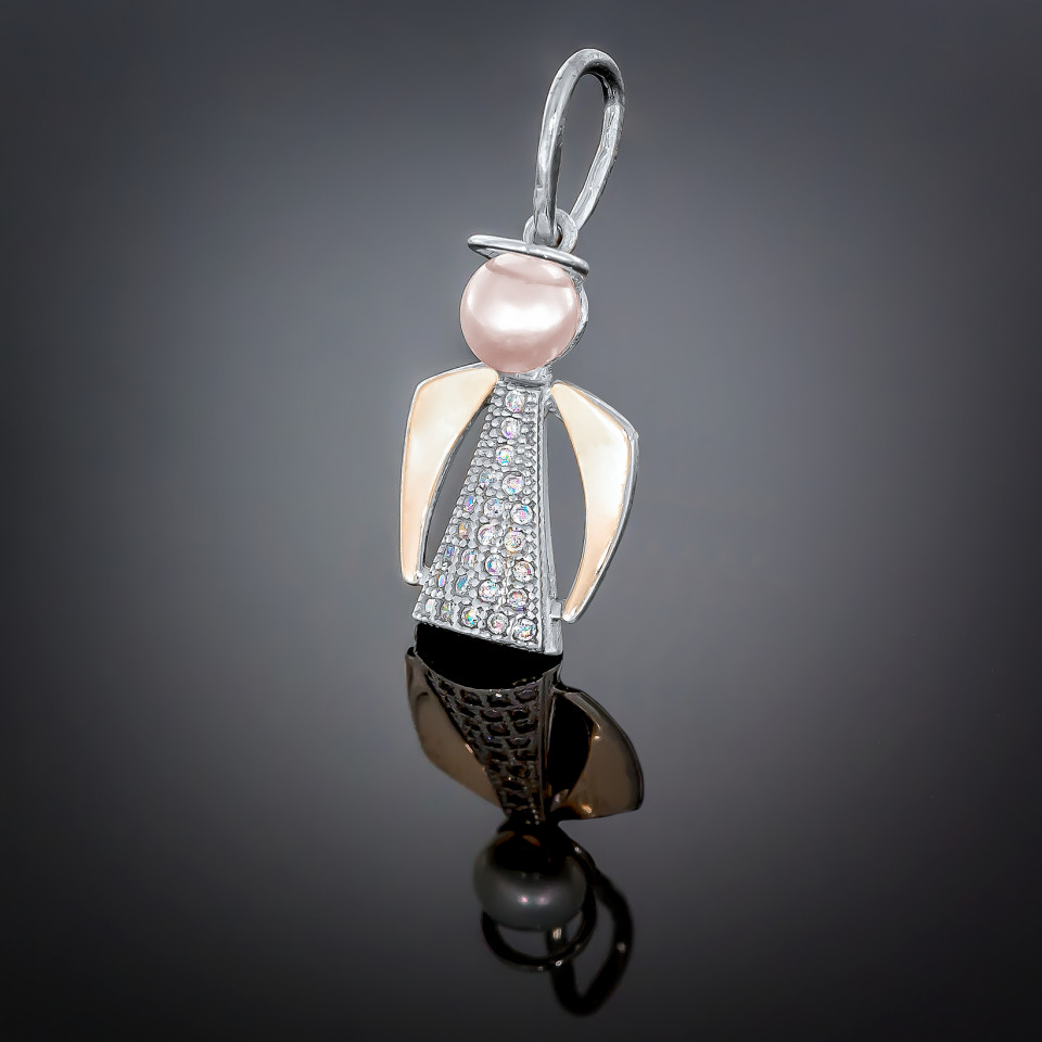 Підвіс 017 перлина рожева Rh Timofeev