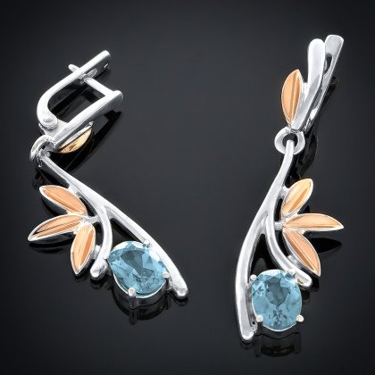 Сережки 049 альпініт блакитний Rh Timofeev