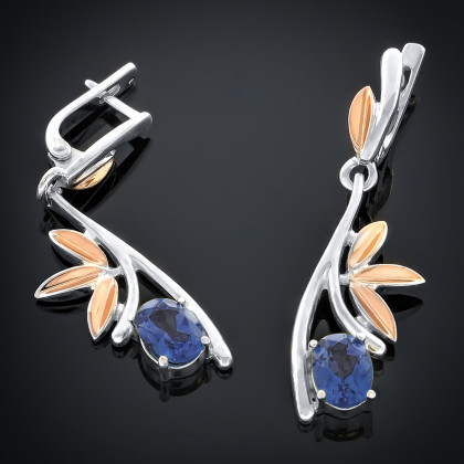 Сережки 049 альпініт синій Rh Timofeev