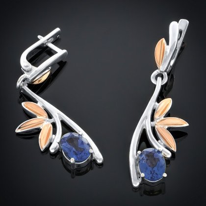 Сережки 049 альпініт синій Rh Timofeev