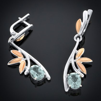 Сережки 049 білий Rh Timofeev