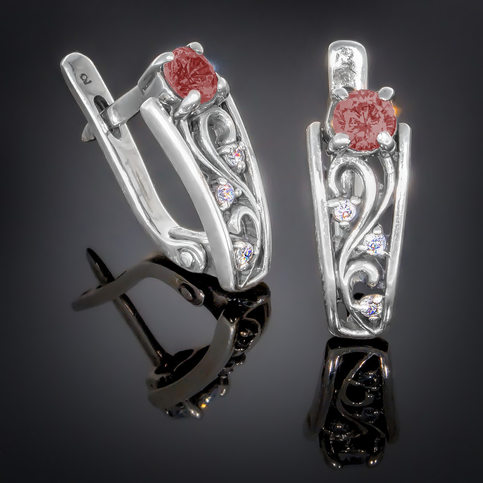 Сережки 164 гранат Timofeev