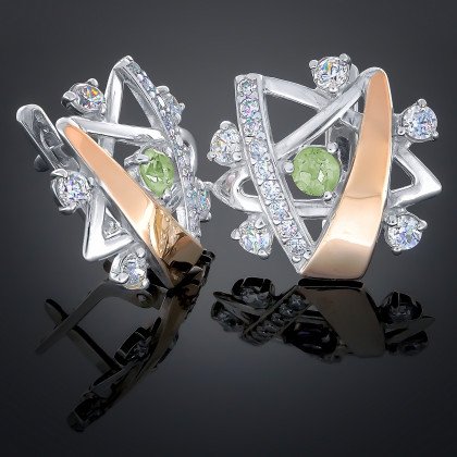 Сережки 180 хризоліт Rh Timofeev