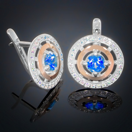 Сережки 182 альпініт синій Rh Timofeev