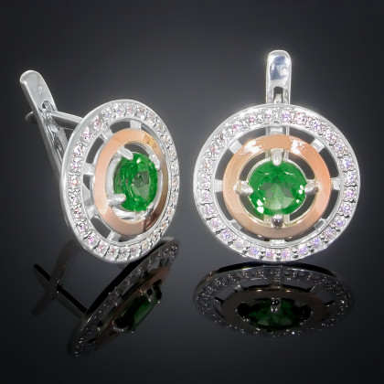 Сережки 182 альпініт смарагд Rh Timofeev