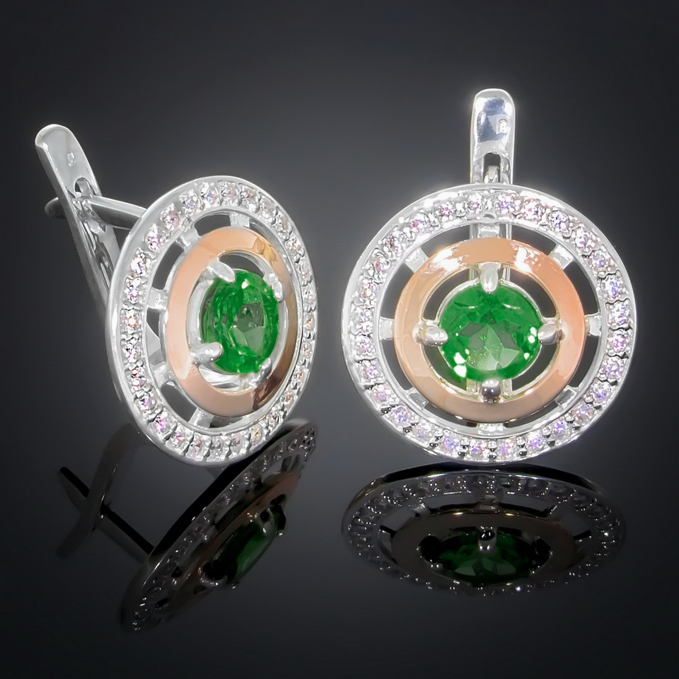 Сережки 182 альпініт смарагд Rh Timofeev
