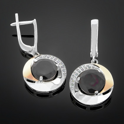 Сережки 189(2) цирконій чорний Rh Timofeev