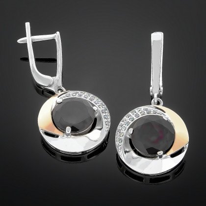 Сережки 189 цирконій чорний Rh Timofeev