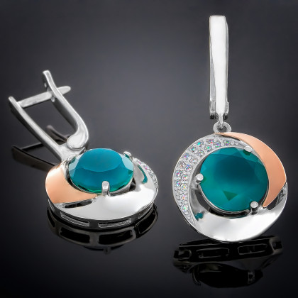 Сережки 189(2) альпініт синій Rh Timofeev