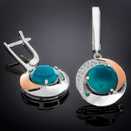 Сережки 189(2) альпініт синій Rh Timofeev