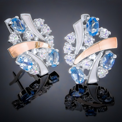 Сережки 195 альпініт синій Rh Timofeev
