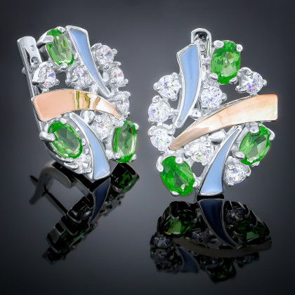 Сережки 195 альпініт зелений Rh Timofeev