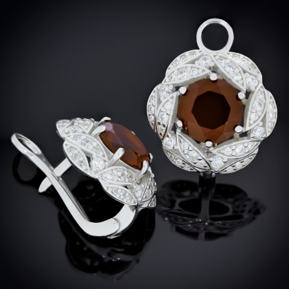 Сережки 454 раухтопаз Rh Timofeev