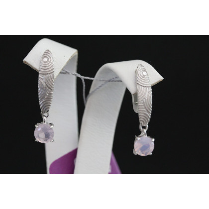 Сережки 925 кварц рожевий Rh Timofeev 2