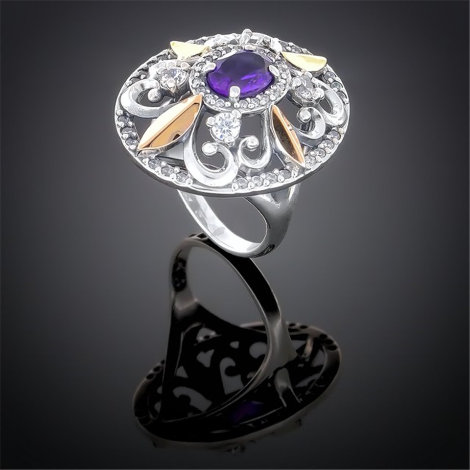 Перстень 366 аметист Timofeev