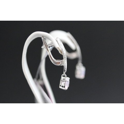 Сережки 925 кварц рожевий Rh Timofeev