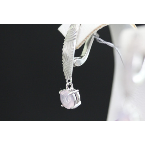 Сережки 925 кварц рожевий Rh Timofeev