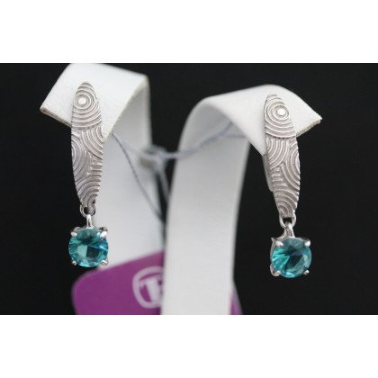 Сережки 925 кварц зелений Rh Timofeev 2