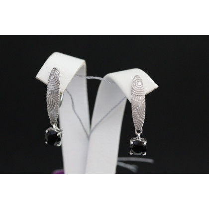 Сережки 925 цирконій чорний Rh Timofeev