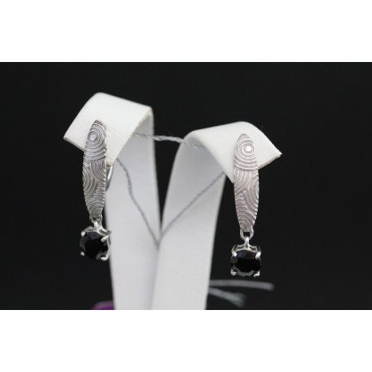 Сережки 925 цирконій чорний Rh Timofeev