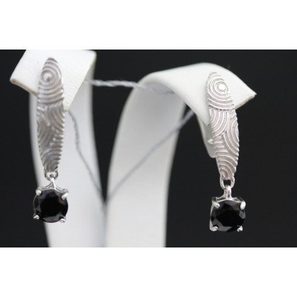 Сережки 925 цирконій чорний Rh Timofeev 2