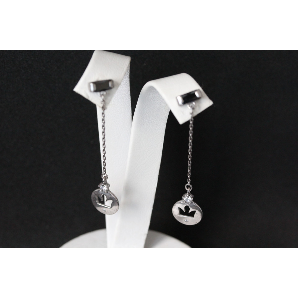 Сережки 913 цирконій чорний Rh Timofeev