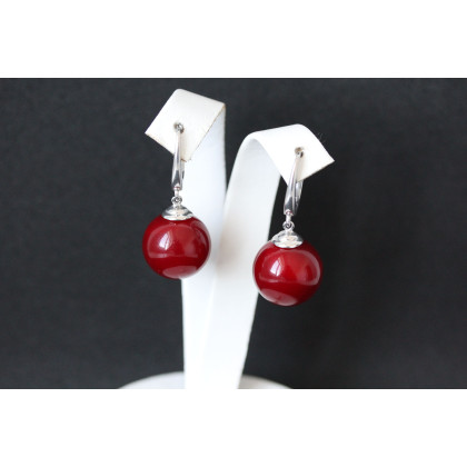 Сережки 862 майорика червоний Rh Timofeev