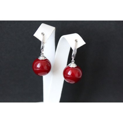 Сережки 862 майорика червоний Rh Timofeev 2