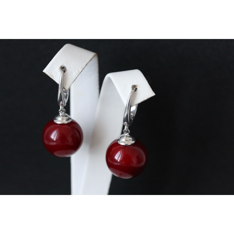Сережки 862 майорика червоний Rh Timofeev