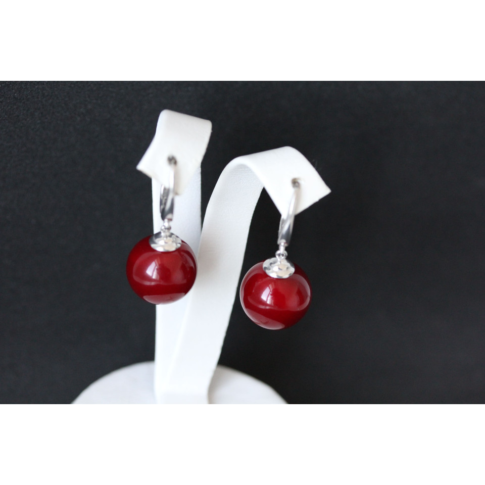 Сережки 862 майорика червоний Rh Timofeev