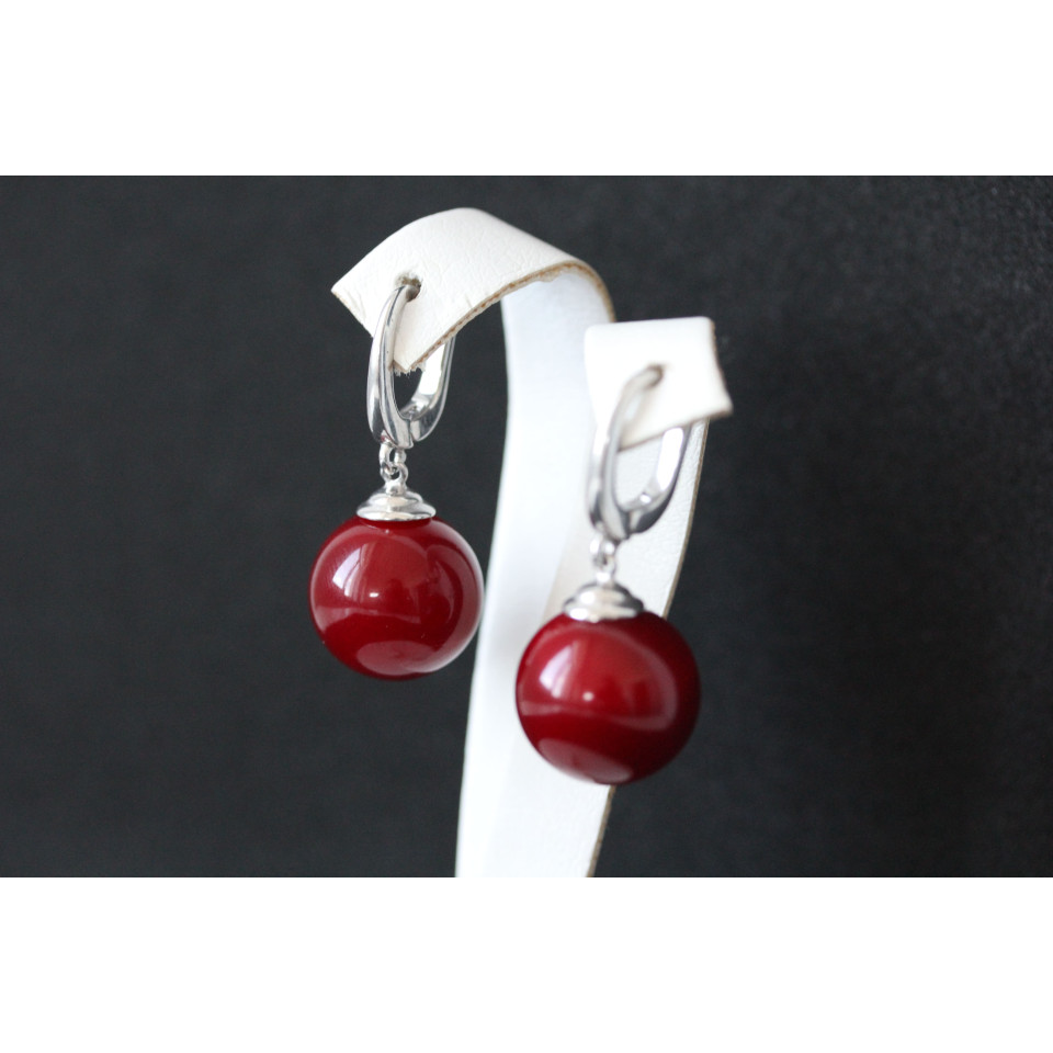 Сережки 862 майорика червоний Rh Timofeev