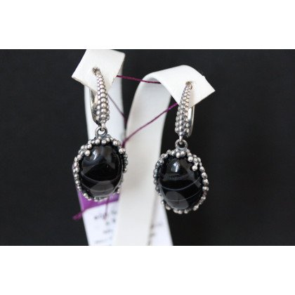 Сережки 837 агат полосатий Timofeev