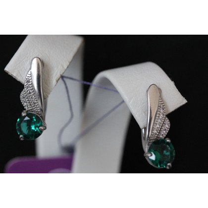 Сережки 802 альпініт смарагд Rh Timofeev