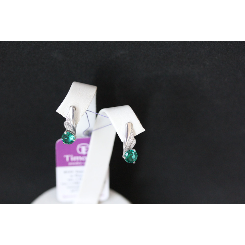 Сережки 802 альпініт смарагд Rh Timofeev