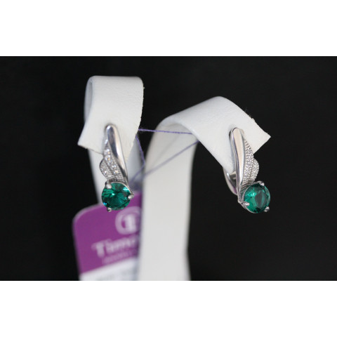 Сережки 802 альпініт смарагд Rh Timofeev