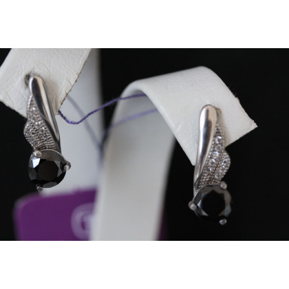 Сережки 802 цирконій чорний Rh Timofeev