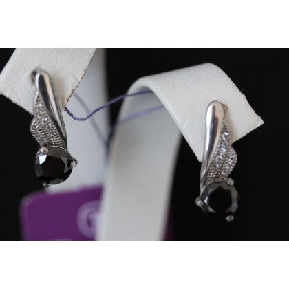 Сережки 802 цирконій чорний Rh Timofeev 2