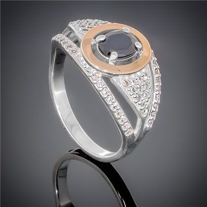 Перстень 368 цирконій чорний Rh Timofeev