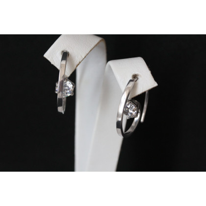 Сережки 660(2) цирконій білий Rh Timofeev