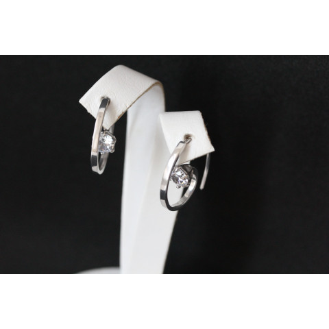Сережки 660(2) цирконій білий Rh Timofeev