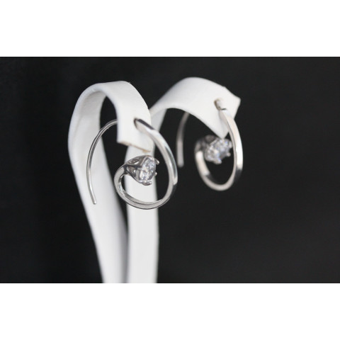 Сережки 660(2) цирконій білий Rh Timofeev