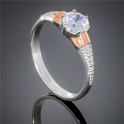 Перстень 369 цирконій білий Rh Timofeev