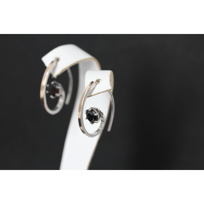 Сережки 660 цирконій чорний Rh Timofeev