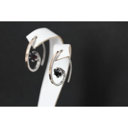 Сережки 660 цирконій чорний Rh Timofeev