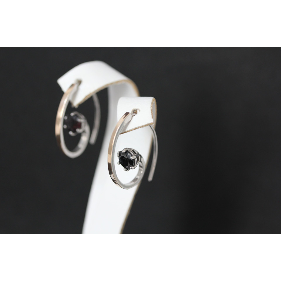 Сережки 660 цирконій чорний Rh Timofeev