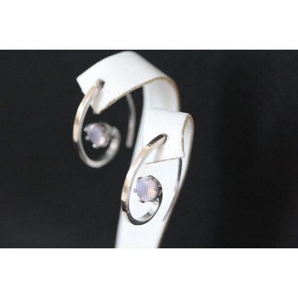 Сережки 660 кварц рожевий Rh Timofeev