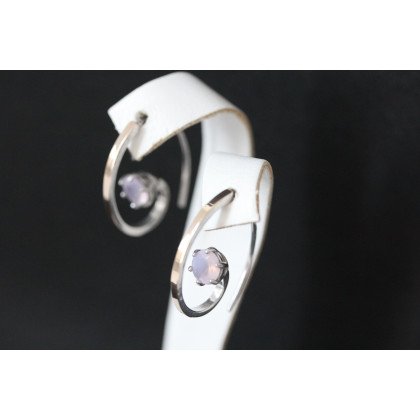 Сережки 660 кварц рожевий Rh Timofeev